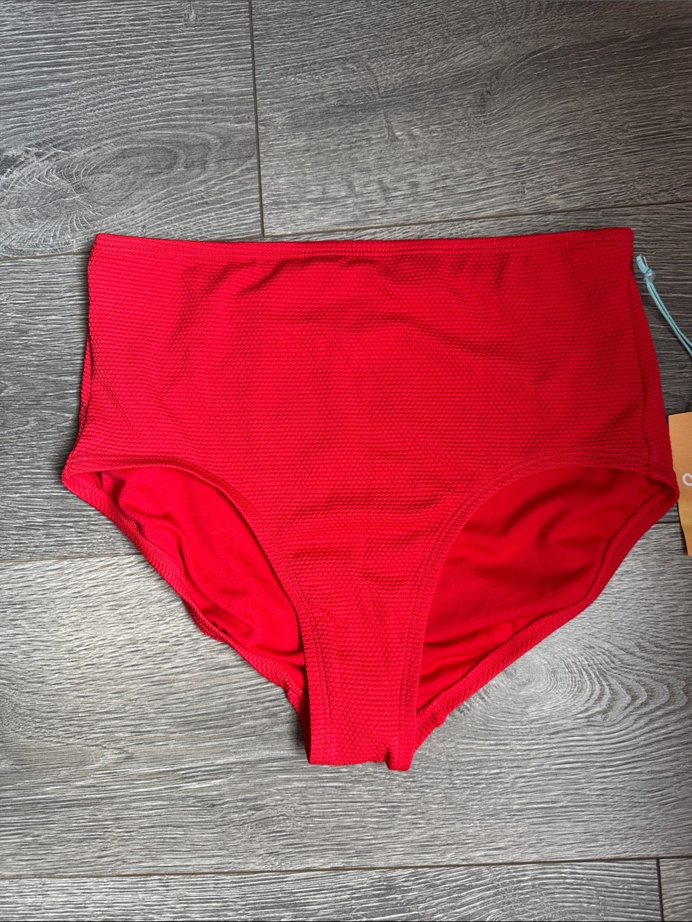 High-Waist Red Bikini Bottoms-Swim